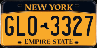 NY license plate GLO3327