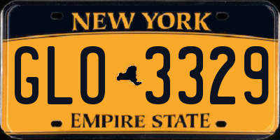 NY license plate GLO3329