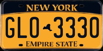 NY license plate GLO3330