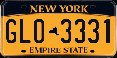 NY license plate GLO3331