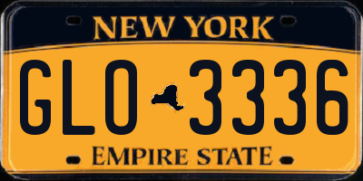 NY license plate GLO3336