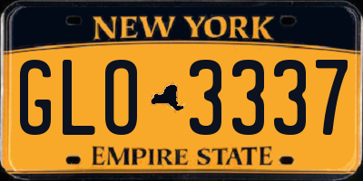 NY license plate GLO3337