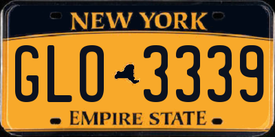 NY license plate GLO3339
