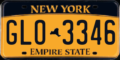 NY license plate GLO3346