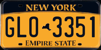 NY license plate GLO3351