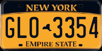 NY license plate GLO3354