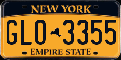 NY license plate GLO3355