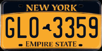 NY license plate GLO3359