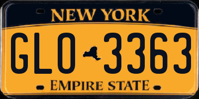 NY license plate GLO3363
