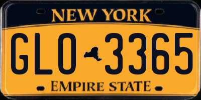 NY license plate GLO3365