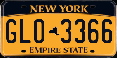 NY license plate GLO3366