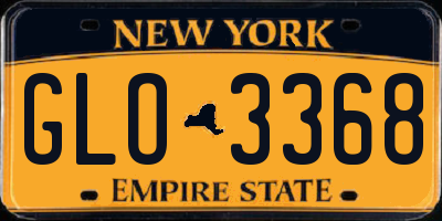 NY license plate GLO3368