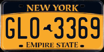 NY license plate GLO3369