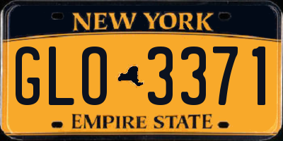 NY license plate GLO3371