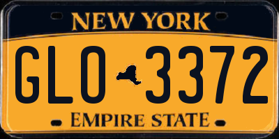 NY license plate GLO3372
