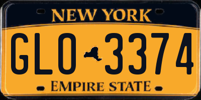 NY license plate GLO3374