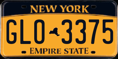 NY license plate GLO3375