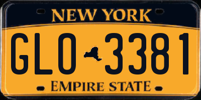 NY license plate GLO3381