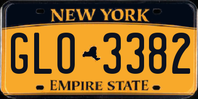NY license plate GLO3382