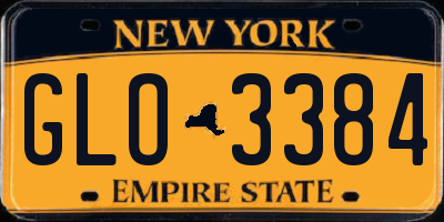 NY license plate GLO3384