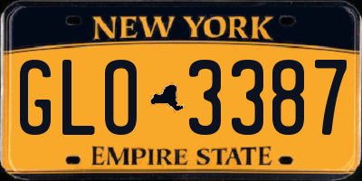 NY license plate GLO3387
