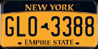 NY license plate GLO3388