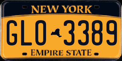 NY license plate GLO3389
