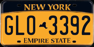 NY license plate GLO3392