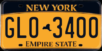 NY license plate GLO3400
