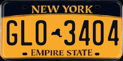 NY license plate GLO3404