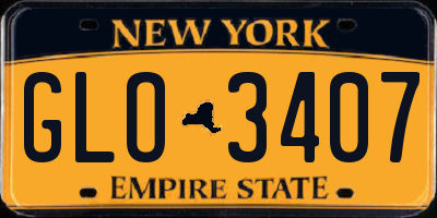 NY license plate GLO3407
