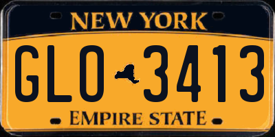 NY license plate GLO3413