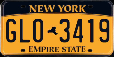 NY license plate GLO3419