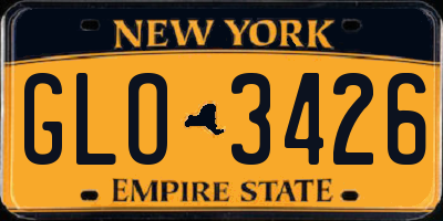 NY license plate GLO3426