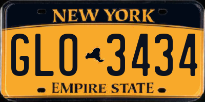 NY license plate GLO3434
