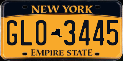 NY license plate GLO3445
