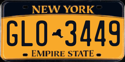 NY license plate GLO3449