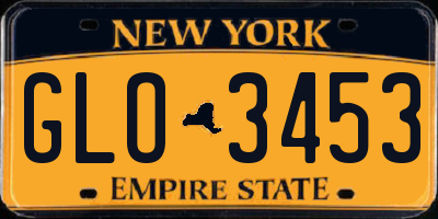 NY license plate GLO3453