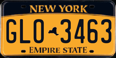 NY license plate GLO3463