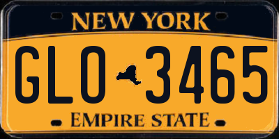 NY license plate GLO3465