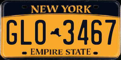NY license plate GLO3467