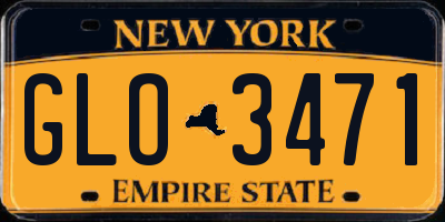 NY license plate GLO3471