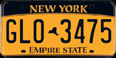 NY license plate GLO3475