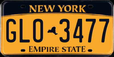 NY license plate GLO3477