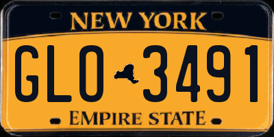NY license plate GLO3491