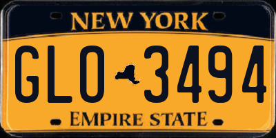 NY license plate GLO3494