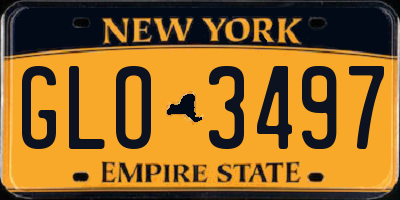 NY license plate GLO3497