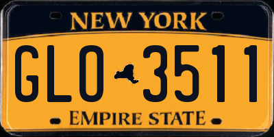 NY license plate GLO3511
