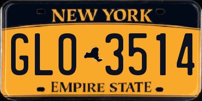NY license plate GLO3514