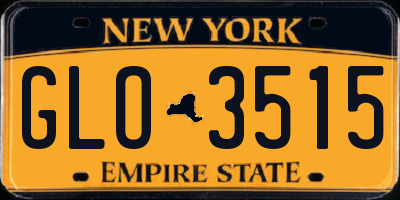 NY license plate GLO3515